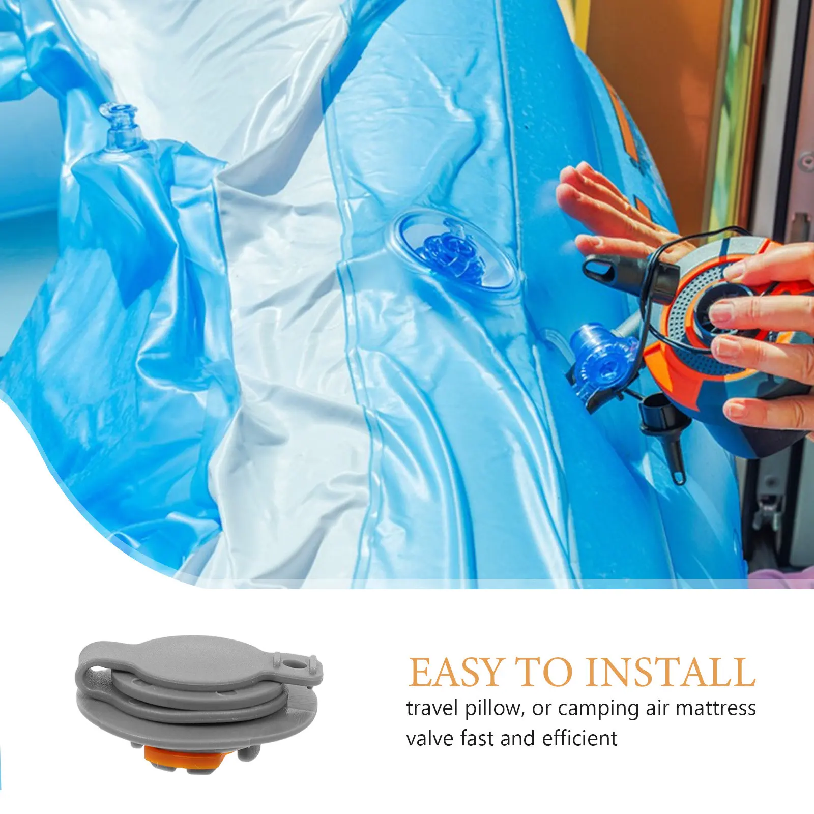 10Pcs Universal Inflatable Valve Cap Tpu Air Pillow Valve Plug Leakproof Secure Seal Replacement Travel Pillow Camping Air