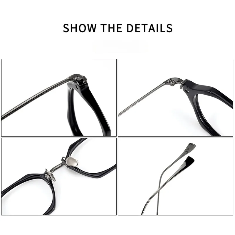 Montatura per occhiali in acetato con montatura piccola Montatura per occhiali da vista per miopia da uomo con montatura per occhiali in titanio puro Occhiali da gioco per computer