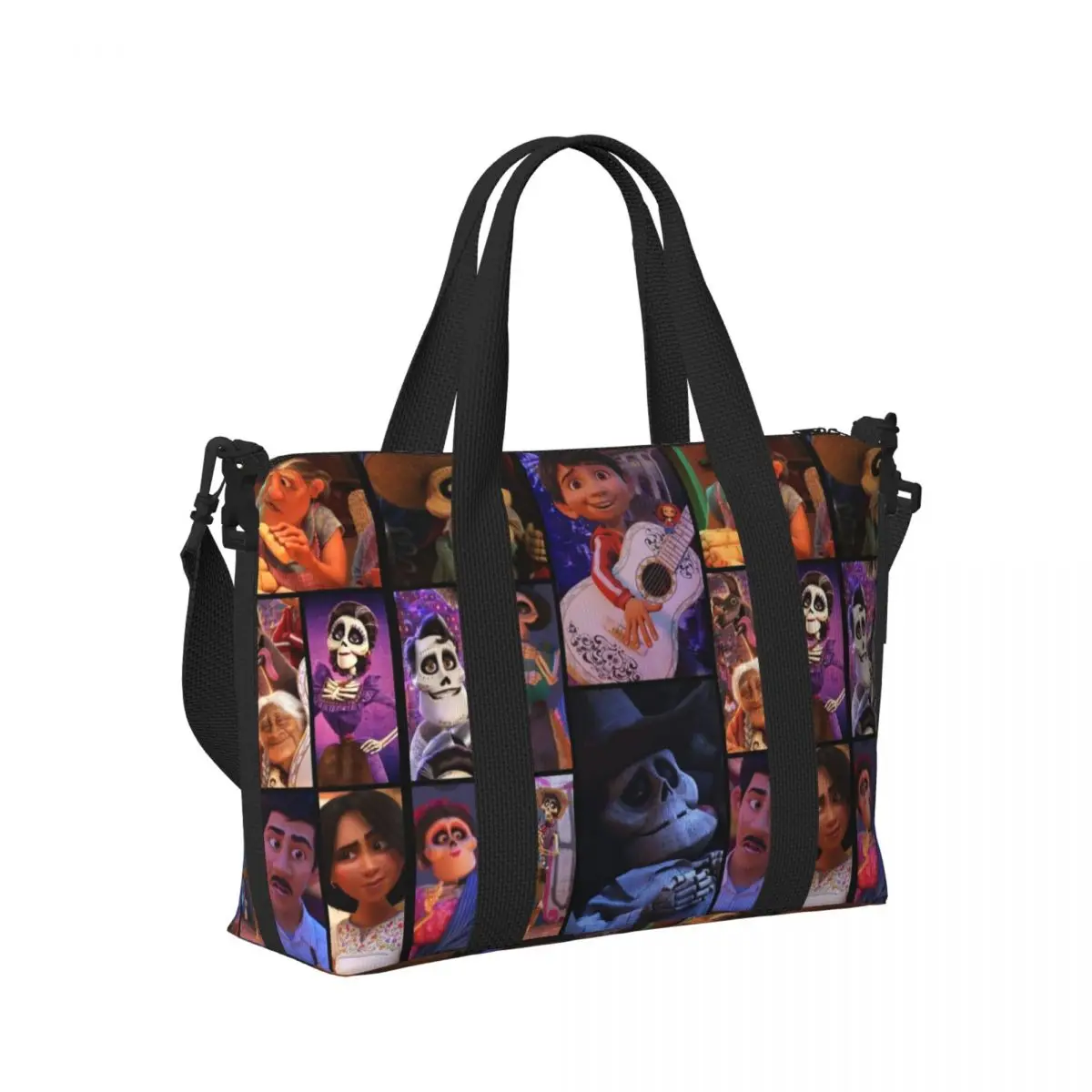 Custom CoCo Anime Funny Cartoon Beach Tote Bag Women Big Compartment Gym Beach Travel Bags