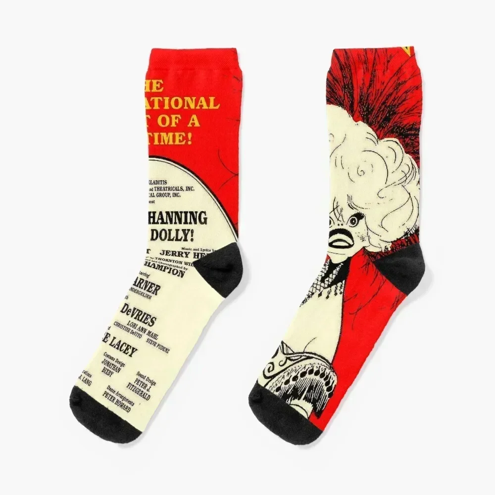 

HELLO DOLLY : Vintage Carol Channing Broadway Musical Print Socks cotton essential Toe sports crazy Man Socks Women's