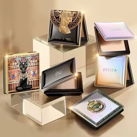 ZEESEA Pressed Mineral Makeup Natural Powder Foundation with Concealer &amp; Finishing Powder Medium to Full Coverage Vegan Friendly