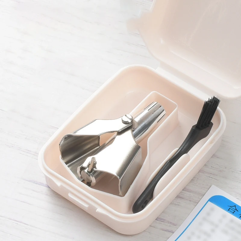 Триммер для волос в носу, очиститель из нержавеющей стали, ручной триммер для мужчин и женщин, механическая бритва с кистью