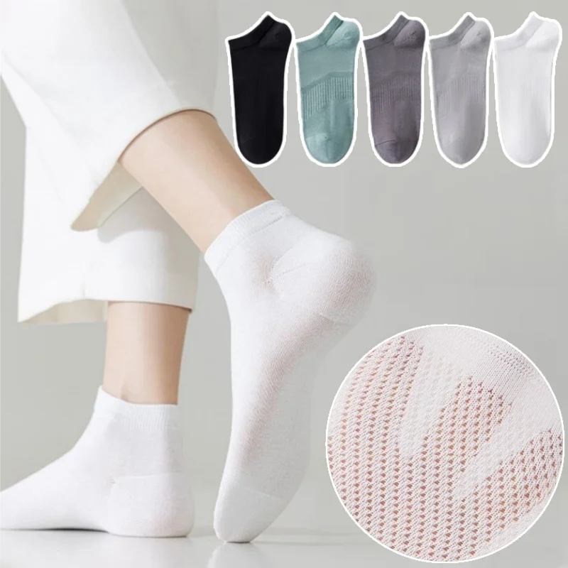 

Breathable Mesh Men Socks Summer Thin Anti Smell Quick Dry Short Socks No Show Invisible Low Cut Cotton Socks for Cool Comfort