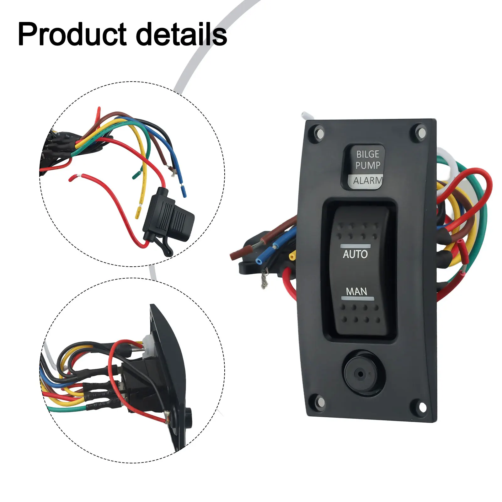 for durable High Quality Hot New Switch Panel Pump Accessories Automatic-Off-Manual 20 A Fuse Curved Shaped Plastic