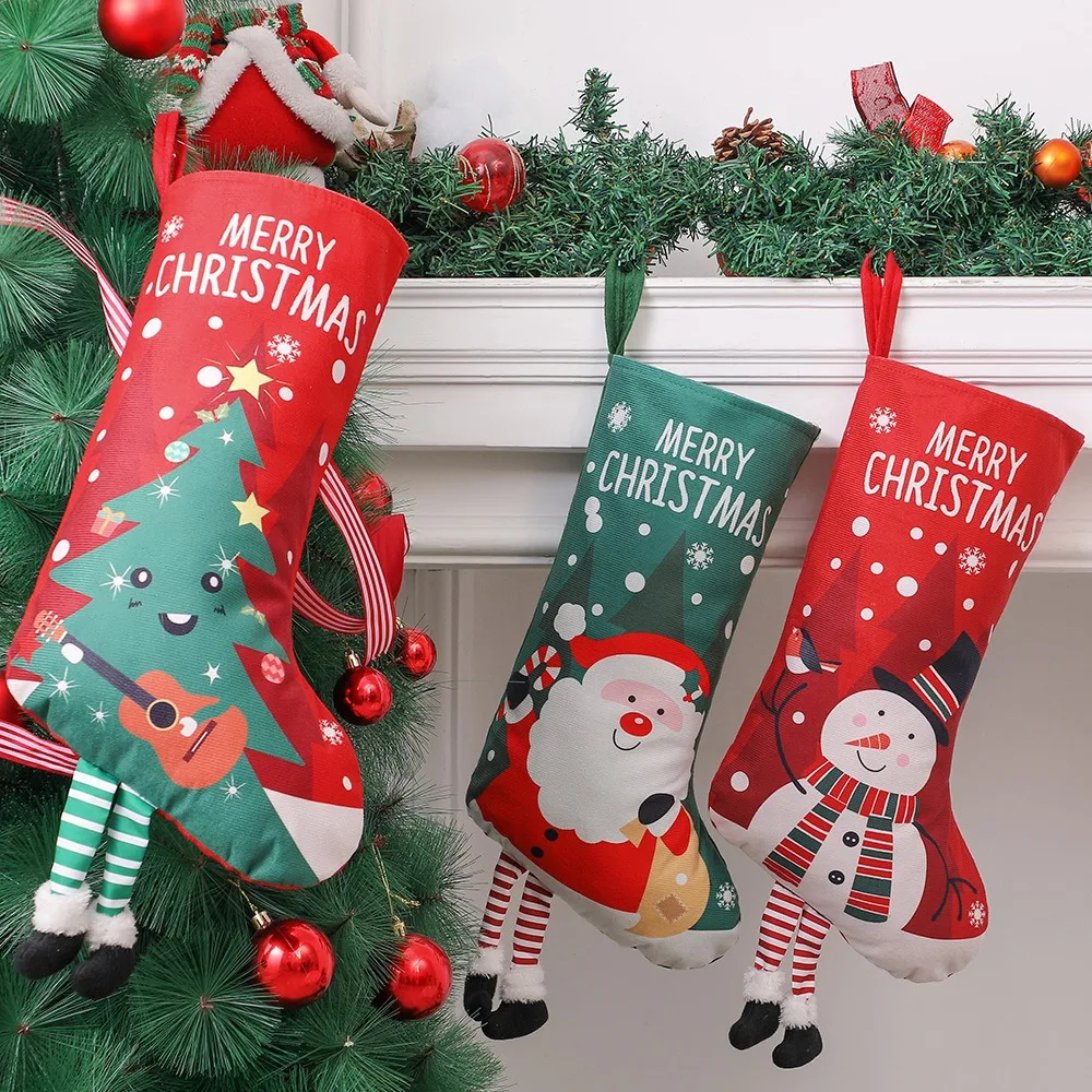 

Cartoon Christmas Long Leg Stockings Xmas Santa Claus Snowman Elk Gift Socks Merry Christmas Decor 2025 Feliz Navidad Favor