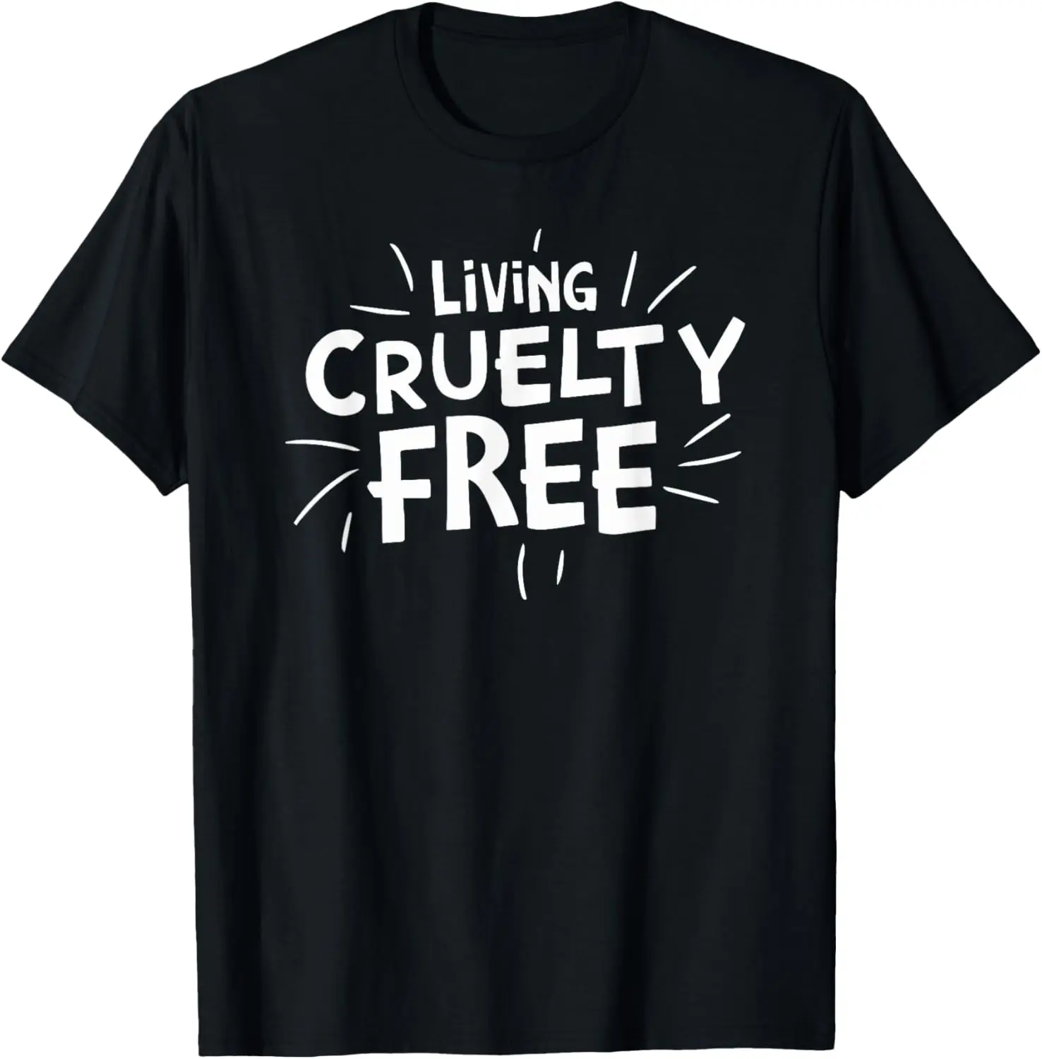 Living Cruelty Free Graphic Tee T-shirt décontracté à col rond en coton doux pour hommes Shopping