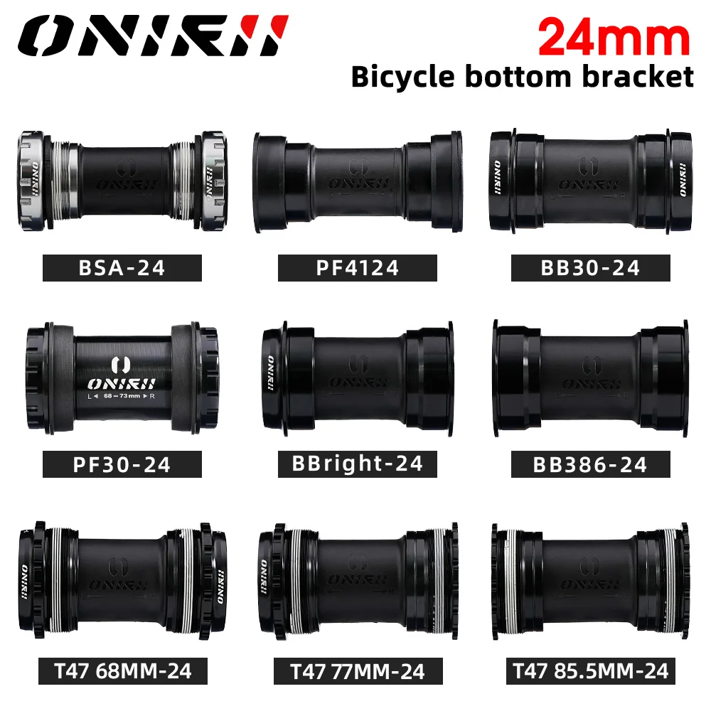 ONIRII Ceramic Bike Bottom Bracket 24mm BSA 86-92 BB30 T47 Threaded Press-in Lock Steel Bearing BB for MTB Road Bicycle Part NEW