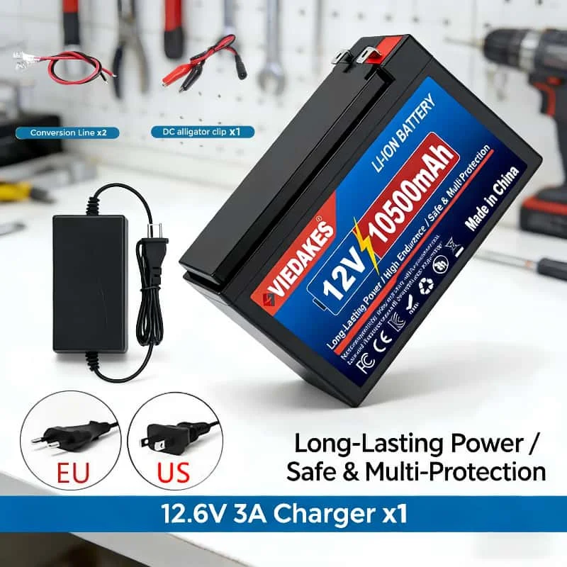 

100% Capacity 12V 10500mAh Lithium Battery 1000+ Cycles – Large Capacity for RV Mini Fridges & Camping Gadgets