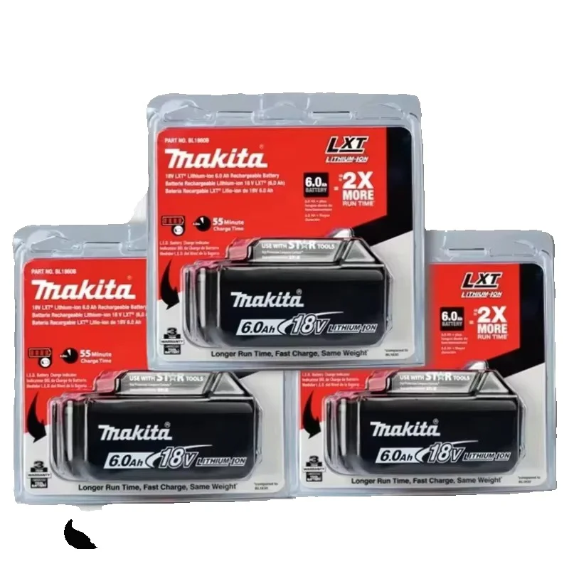 6000mAh Akku 6Ah Makita Original Lithium-Ionen Wiederaufladbarer Akku 18V Ersatzakkus BL1860 BL1830 BL1850 BL1860B