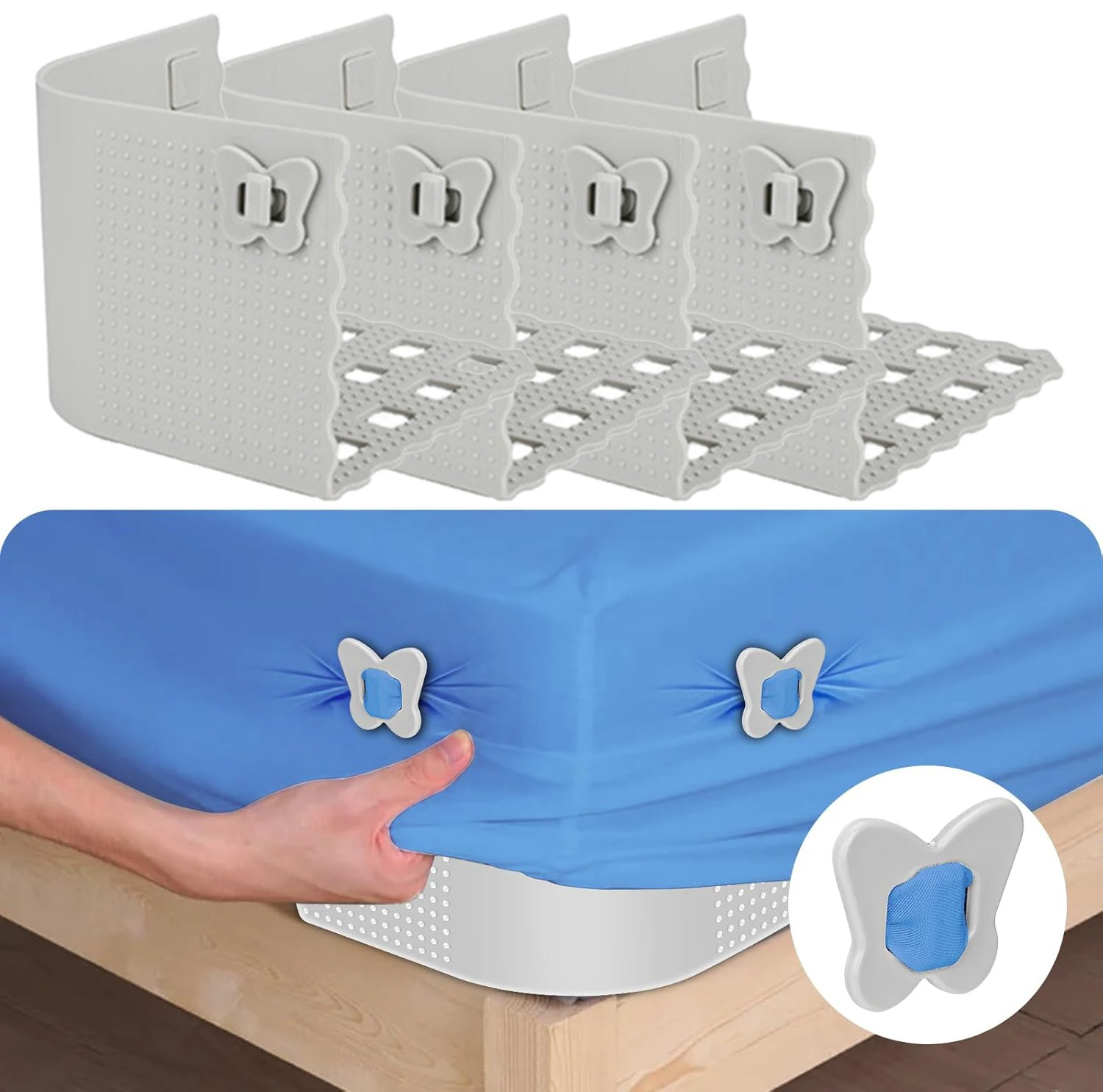 Bedroom Bedding Sheet Holder Anti Slip Bed Sheet Fastener Universal Mattress Corner Grippers Silicone Bed Clips Durable