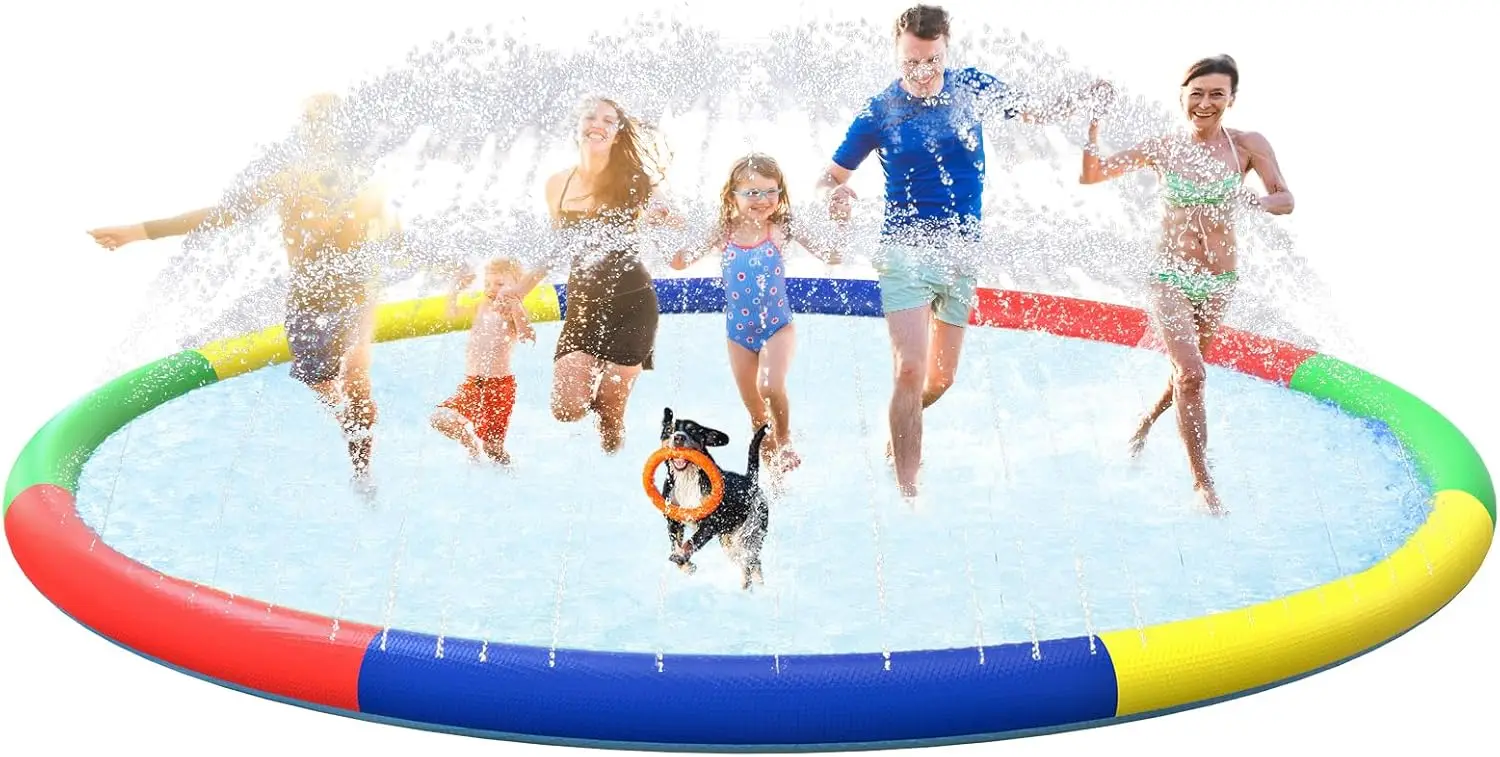 Almohadilla contra salpicaduras para niños de 4 a 8 años, almohadillas antideslizantes para salpicaduras de bebés para niños pequeños, aspersores para niños de gran tamaño para patio, piscinas para niños resistentes W