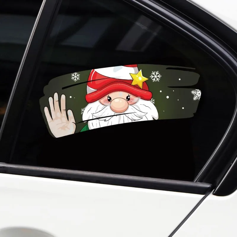 Funny Santa Snowman Reindeer Peek Sticker Christmas Car Window Vinyl Decal Truck SUV Holiday Decoration
