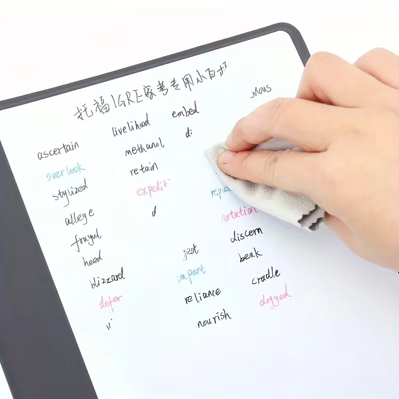 A5 再利用可能なホワイトボードノートセット 消しゴムと拭き取り可能なボード付き ポータブルウィークリープランナー、学校用ノート