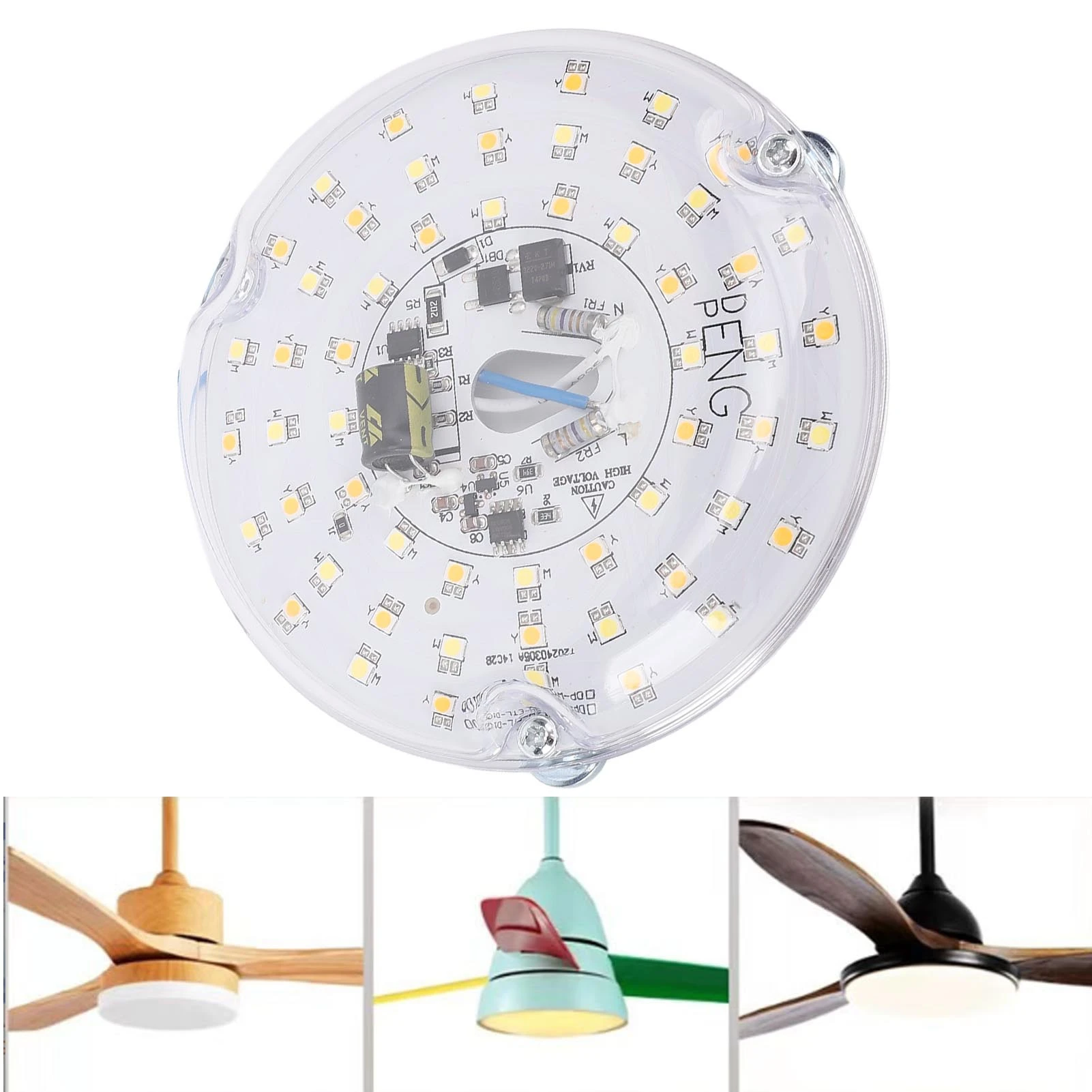 Led Ceiling Fan Light Replacement Panel LED Retrofit Light Kit 15w 3 Color Dimmable 4 Inch Energy Efficiency for Ceiling Light