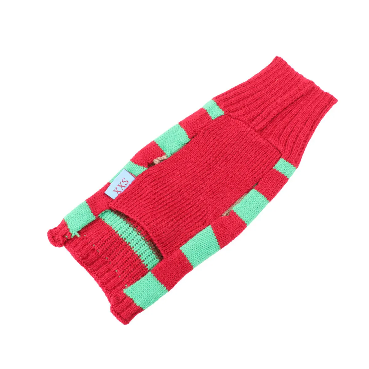 

Xxs Red and Green Christmas Dog Sweater Fashion Stripe Design Durable Comfortable for Small Dogs Walking Jogging Party Clothes