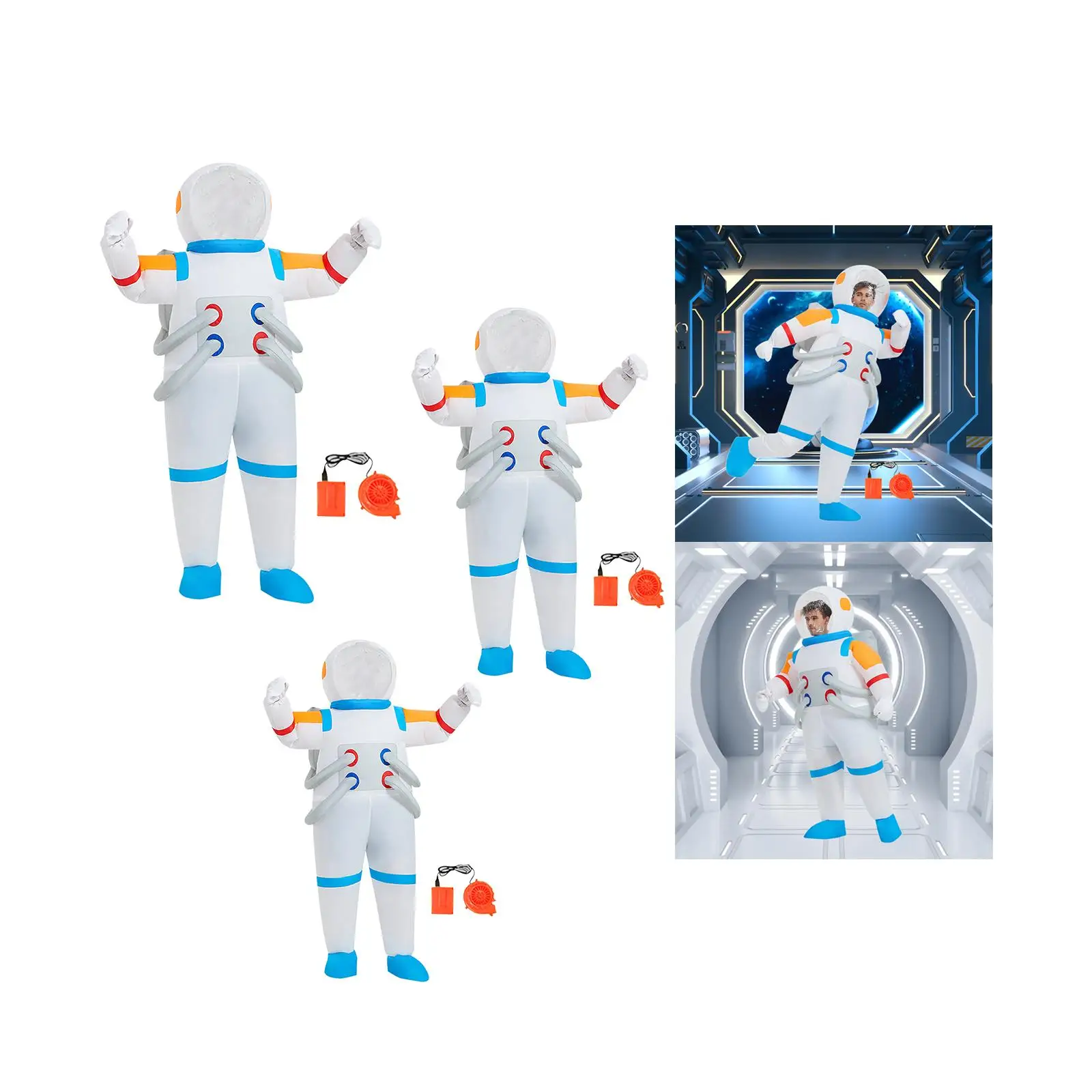 Kids Adult Inflatable Costume Astronaut Party Dress up Halloween Cosplay for Men Women Unisex Cartoon Doll Spaceman Clothing