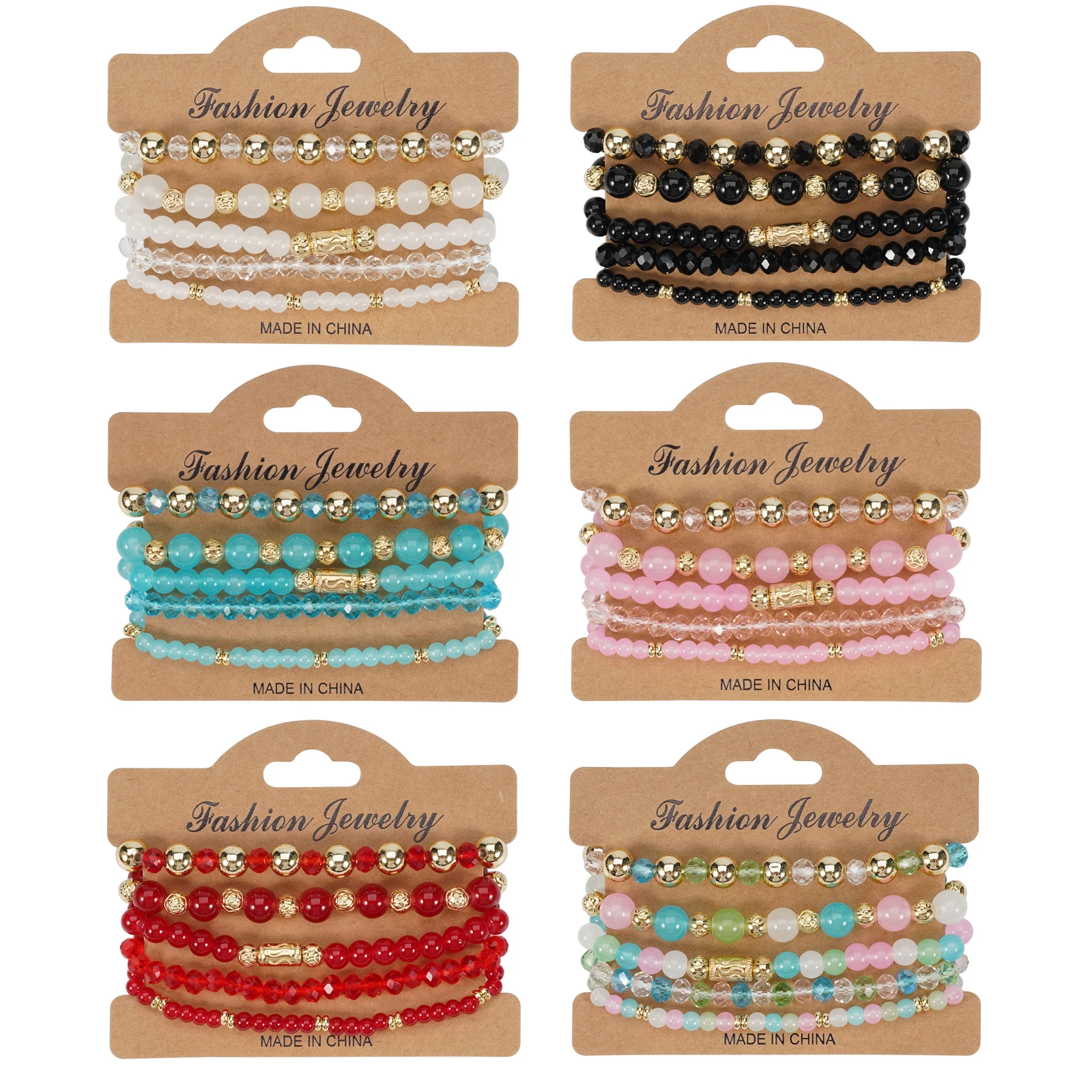 Bohemian minimalist rice bead bracelet elastic stackable bracelet set