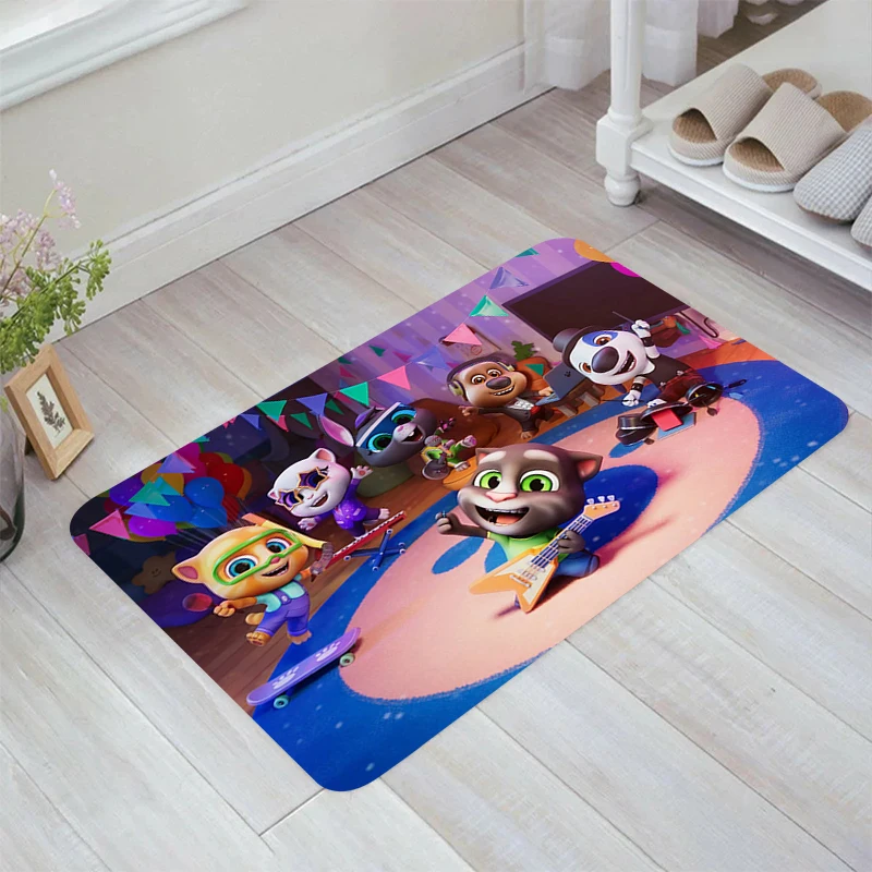 

Talking Tom And Friends Cartoon Floor Mat Doormat Entrance Door Kitchen Rug Carpets Room Mats Home Balcony Rugs Foot Carpet Bath