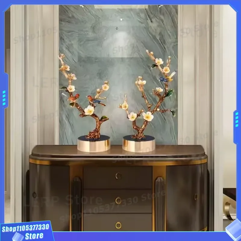 36x33cm New Chinese Enamel Decorative Items Light Luxury Living Room Accessories Bringing Joy To The Face Home Ornament Gift