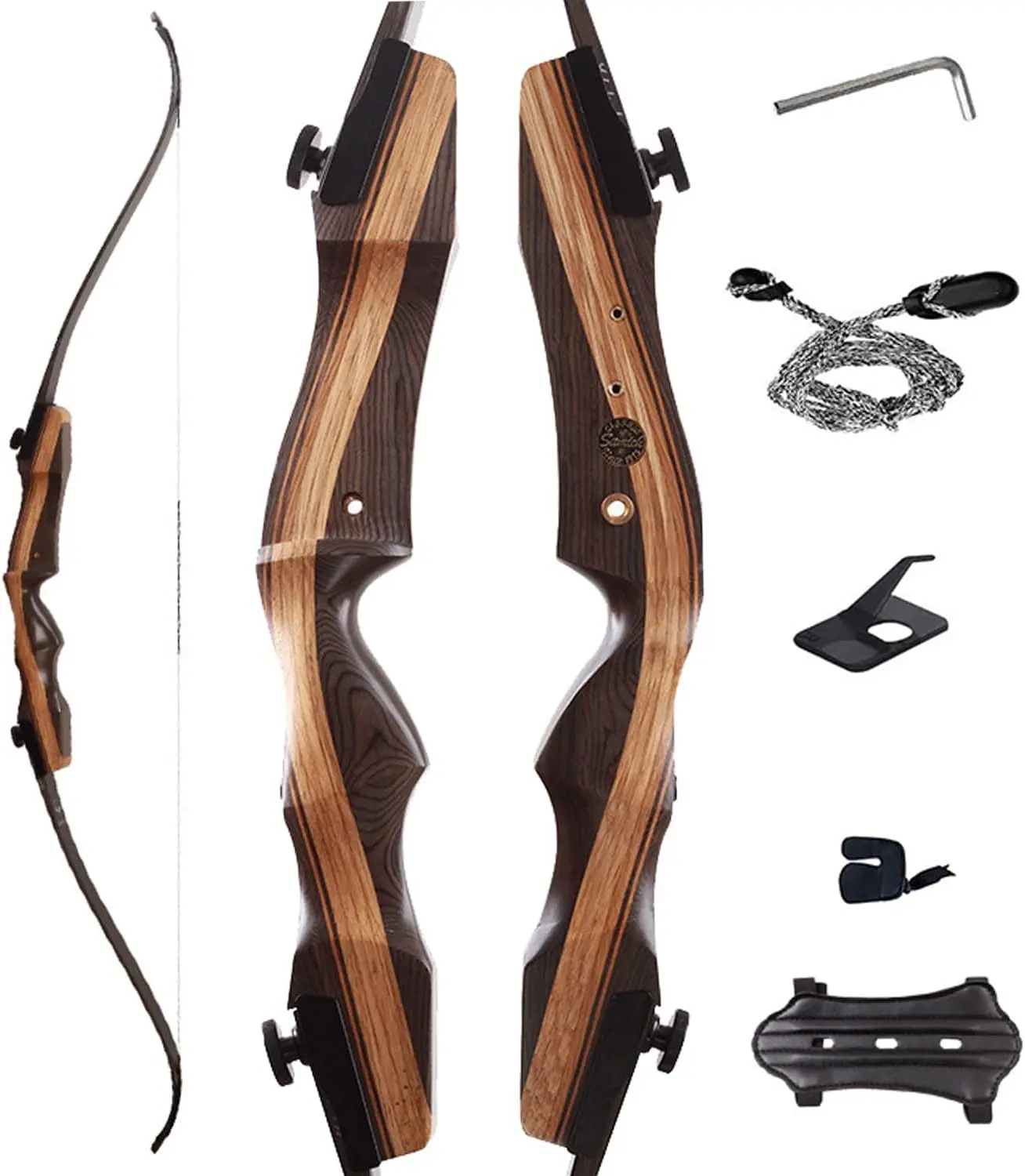 

62inch Archery Takedown Recurve Bow Set 30-60 lbs Longbow for Adults Teens Kids Beginners Training Practice & Hunting