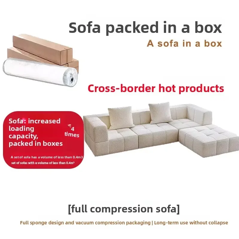 For MYUZ Modular Sectional Sofa Set Durable Fabric Construction Vacuum Compression Technology Living Room Furniture