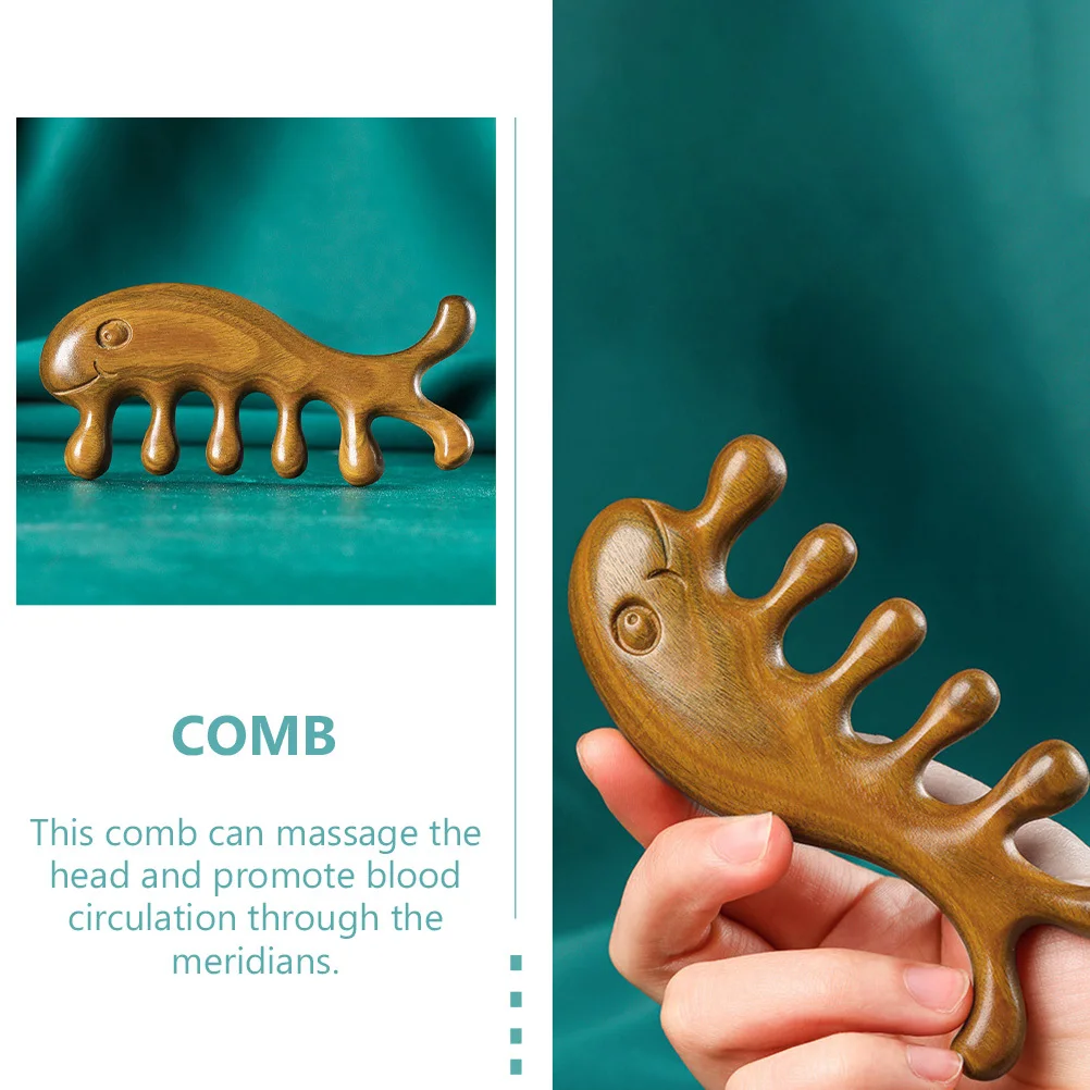 

Wooden Massage Comb Comfortable Hair Comb Head Meridian Scalp Massager Blood Circulation Stimulating Tool Hairdressing Tool