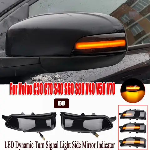 Vänster Höger Sidospegel Blinker Blinkers Lampa Lins 31111090 31111102 För Volvo S40 S60 S80 C30 C70 V50 V70 6 best sales LED-lampa till Volvo V40 - №5