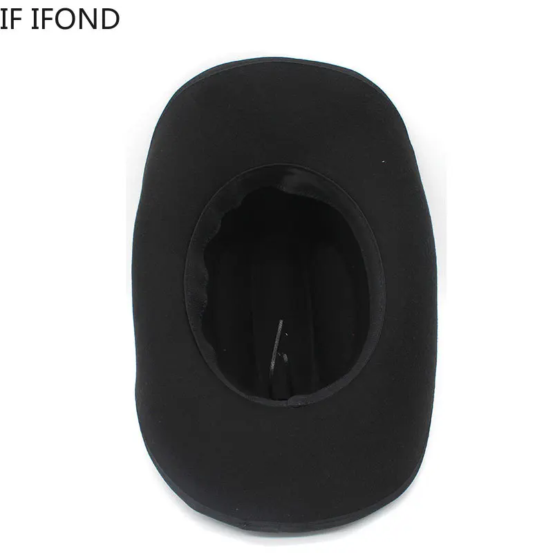 9.5CM Wide Brim Western Cowboy Hat For Men's Vintage Fascinator Cowgirl Jazz Hat Cloche Church Caps Sombrero Hombre