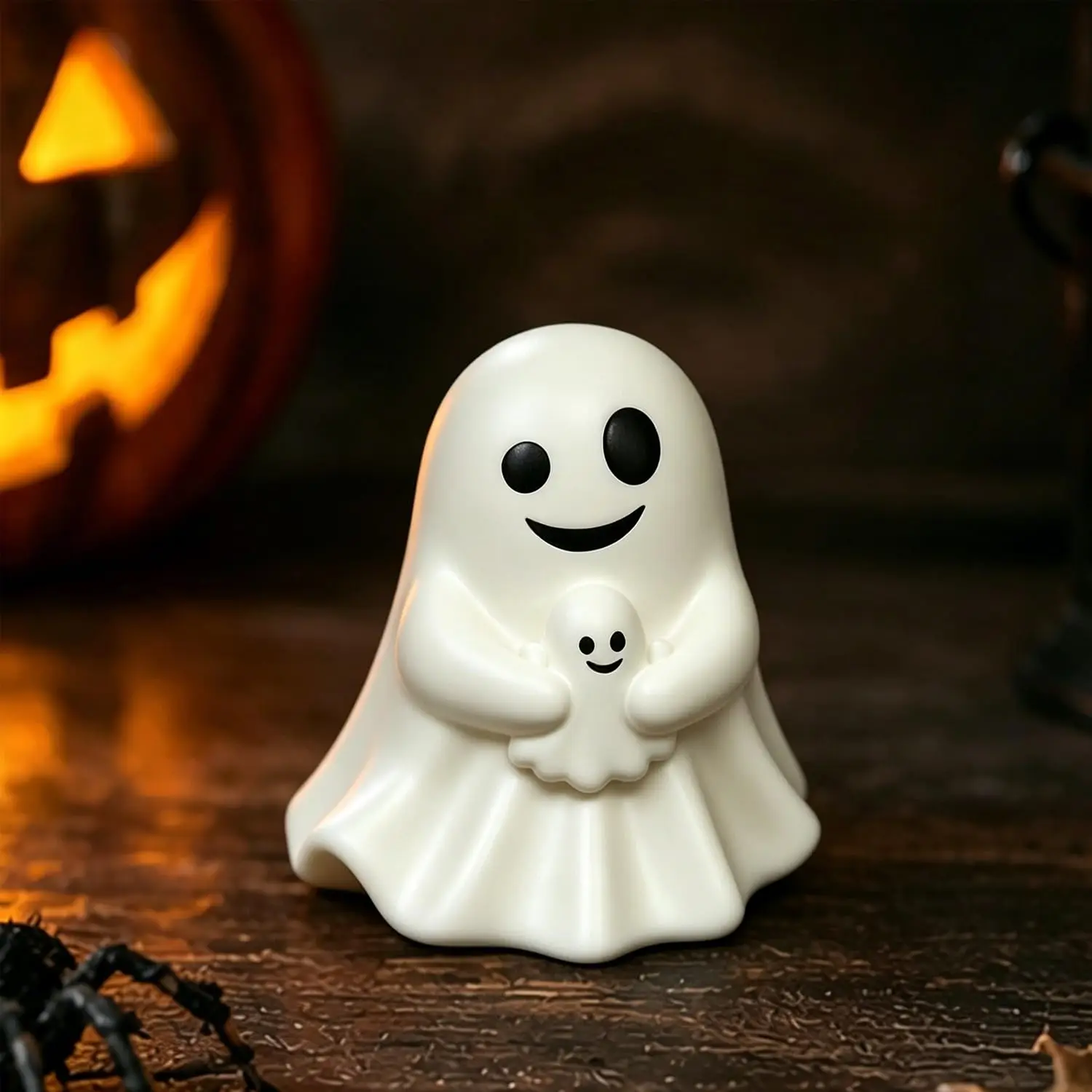 Schattig spookbeeldje met middelvinger, klein Halloween-decor voor thuis, middelpunt voor salontafel, schattig horrorfiguur