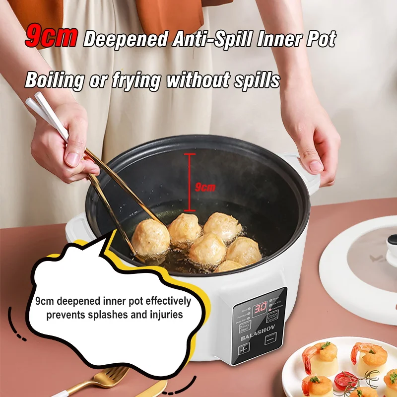 220 فولت طباخ كهربائي غير عصا الطبخ 3.5L إناء/ قدر متعدد الوظائف طباخ كهربائي وعاء الأرز الذكي للمنزل وعاء ساخن كهربائي