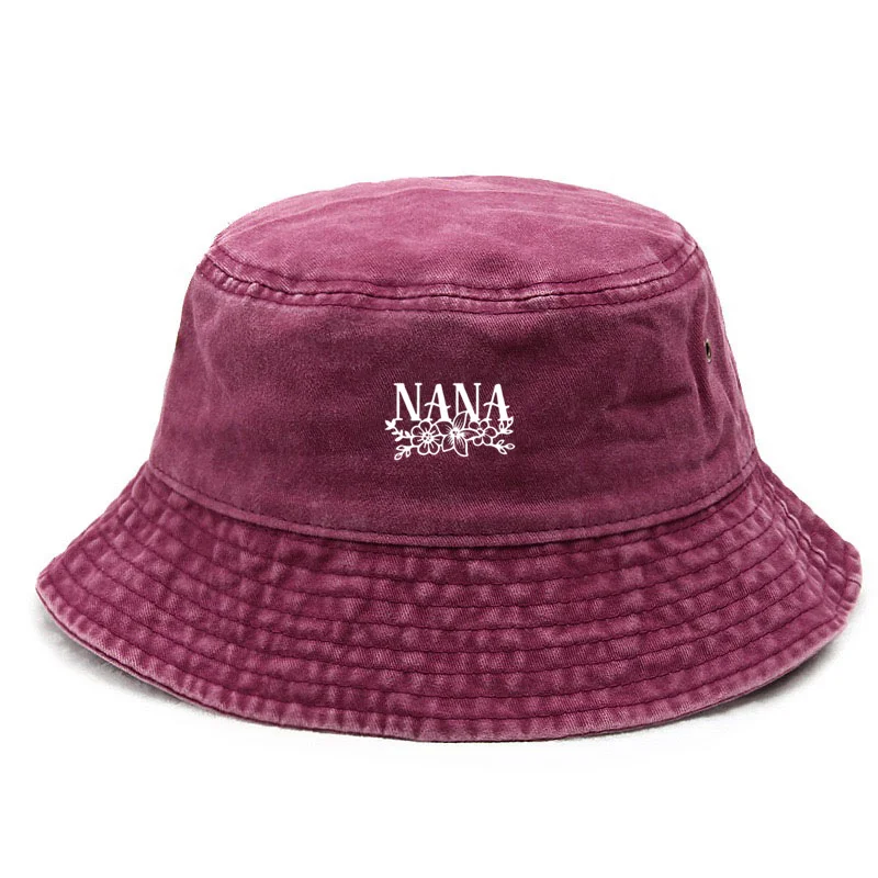 

Flowers Cotton Washed Bucket Hat Vintage Fishing Hat for Women Sun Protection Outdoor Bohemian Cap Personalized Design Gift
