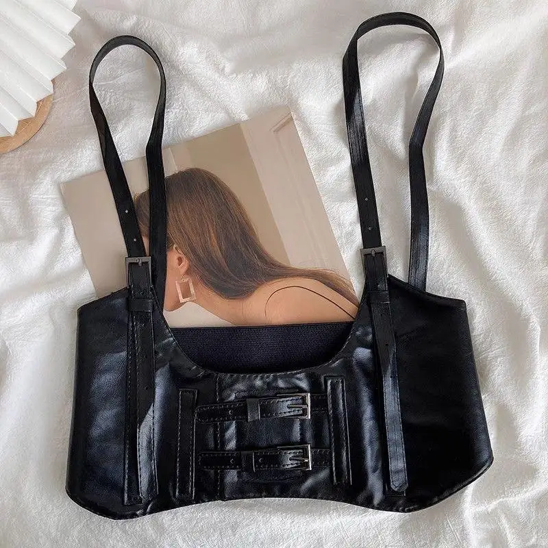 

Пояс-корсет в стиле панк для женщин, черный, в европейско-американском уличном стиле, модный аксессуар для декора костюма