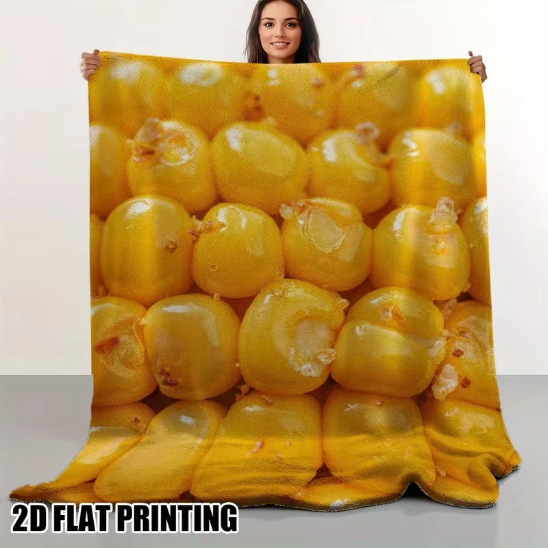 Realistic Hot Dog Mustard Ketchup Food Print Throw Blanket Soft Warm Sofa Bed Blanket Funny Unique Home Decor All Season Use