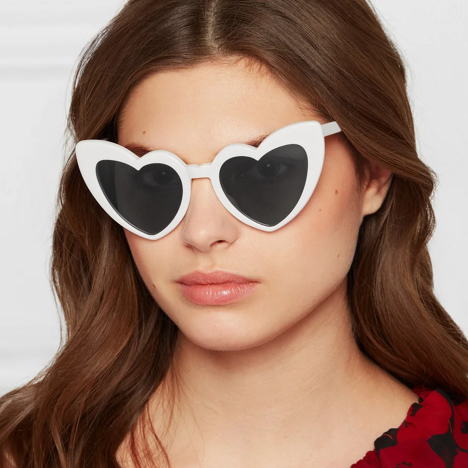 1pc Pink Fashion Love Sunglasses, Europe And The United States Trend Personality Diy Korean Party Sunglasses image 5