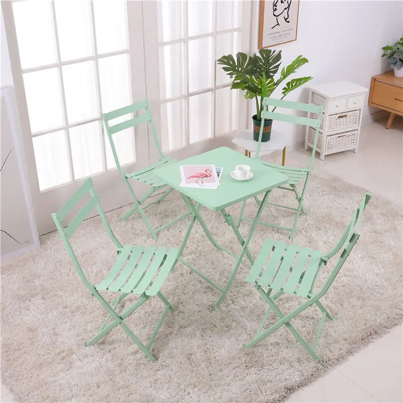 Outdoor Courtyard folding tables chairs set wrought iron balcony small coffee table casual 3set tables and chairs modern