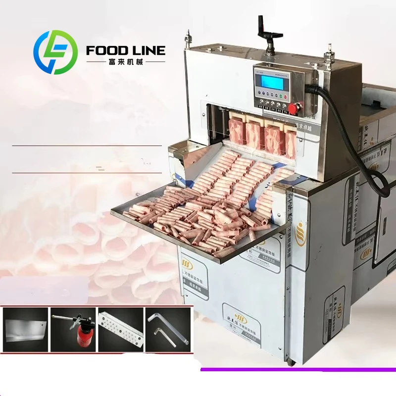 

Commercial Use Meat Processing Fully Frozen Meat Slicer Hot Pot Mutton Beef Roll Cutting Machine