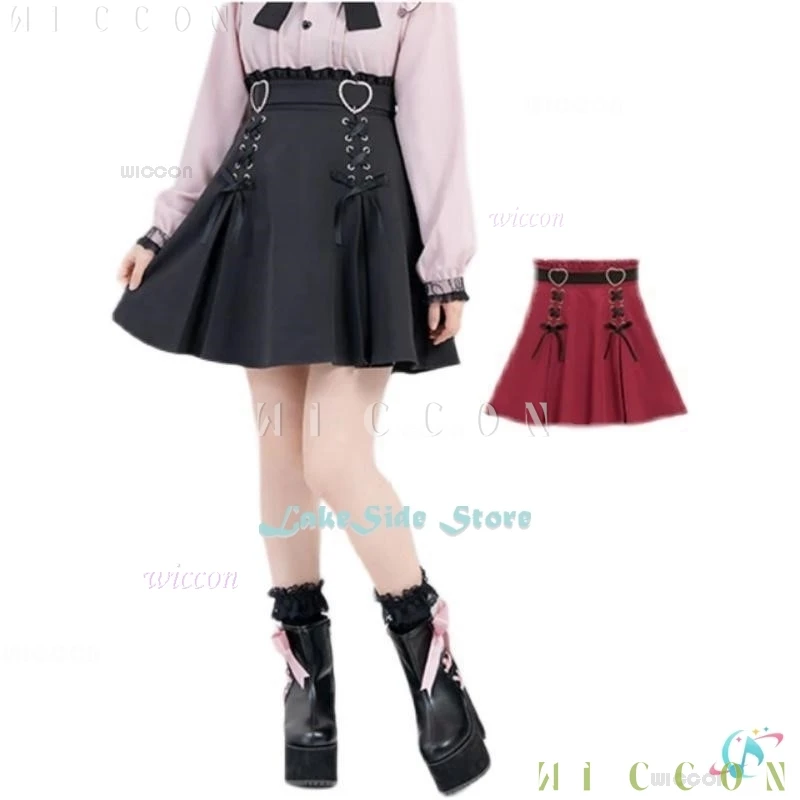 女の子用長袖Tシャツ,女の子用長袖シャツ,ピンクと黒のドレス,かわいいロールプレイセット,y2kトップ,日本のリボンブラウス