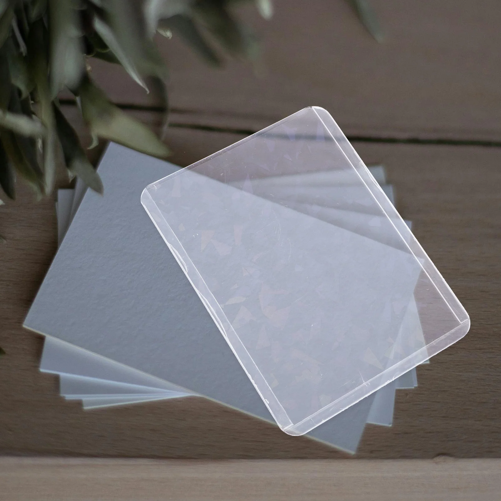10Pcs Clear Transparent Hard Card Sleeves Business Photocard Protectors Id Badge Holders Plastic Card Storage Id Holders