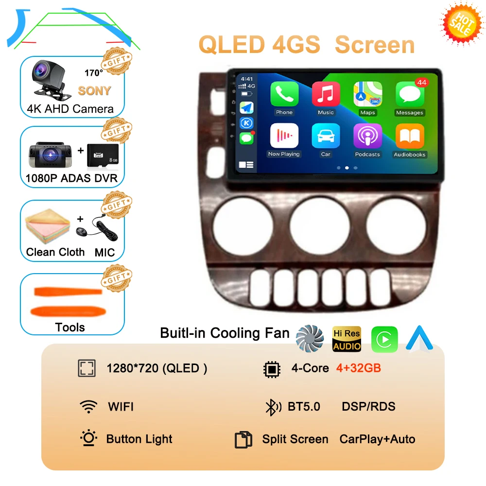 Android 15 Carplay Auto Voor Benz M-Klasse W163 ML 1997 1998 1999 2001 2002 2003 2004 2005 Autoradio multimedia Speler Stereo DSP