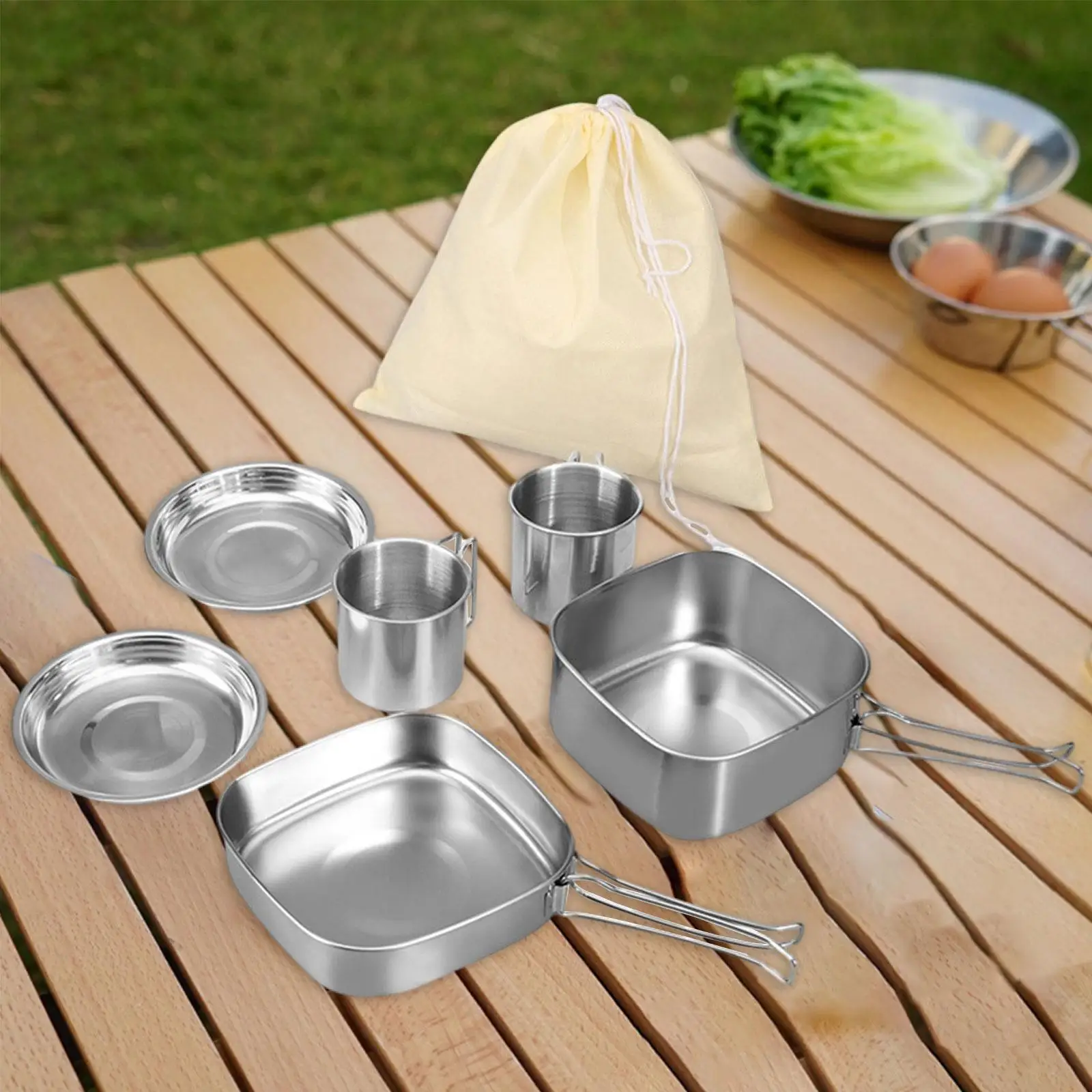 

6 шт./набор, набор кухонной посуды из нержавеющей стали