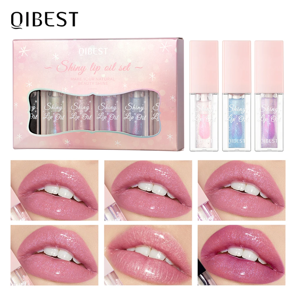 Temperature Color Changing Lip Oil Tinted Set Moisturizing Long-Lasting Shiny Pearl Lipgloss Reduce Lip Lines Lip Makeup Plumper