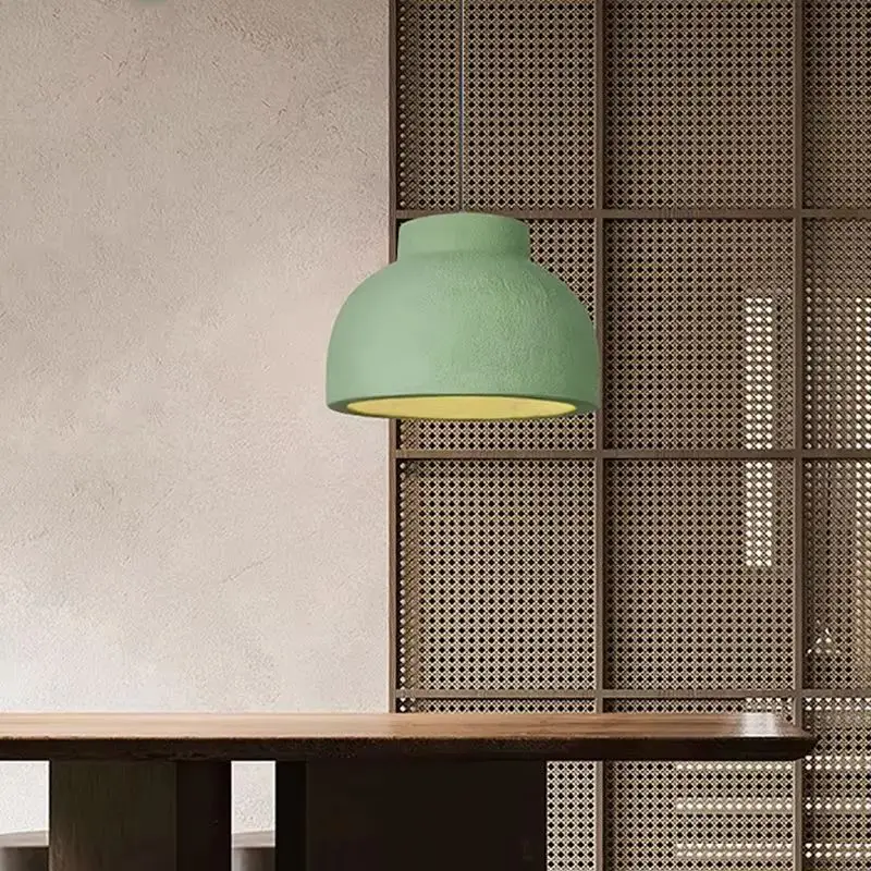 

Wabi Sabi Nordic Style Green Restaurant Bar Pendant Light Semi-Circular Bowl Shaped 30cm Office Desk Clothing Store Led Light