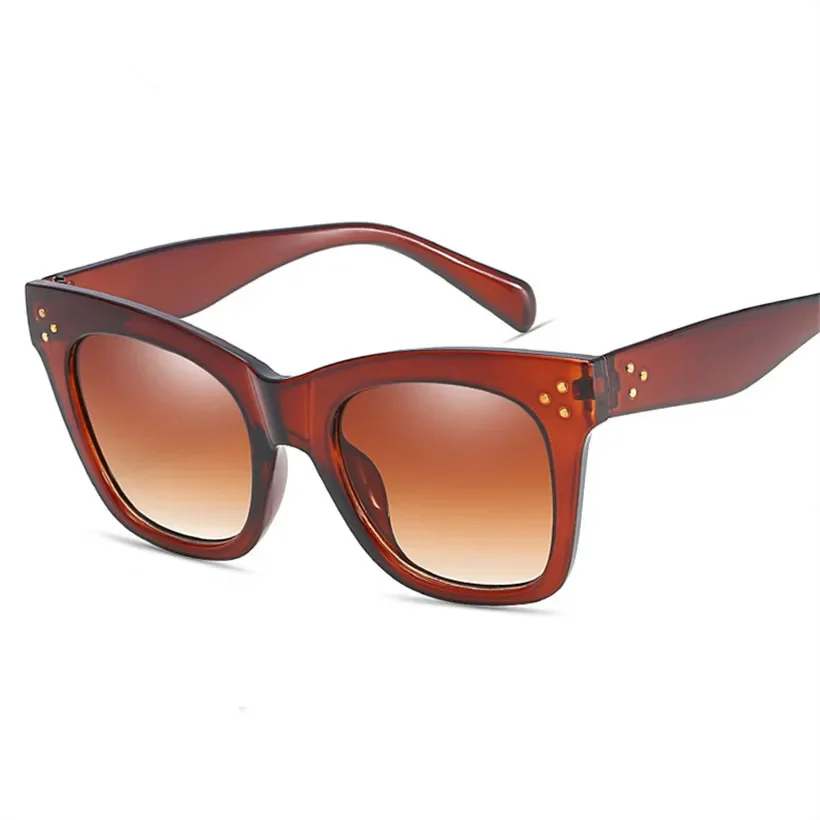 Luxury Rectangle Sunglasses Women Brand Designer PC Frame Gradient Lens Classic Rivet Shades Female Male Fashion Eyewear UV400