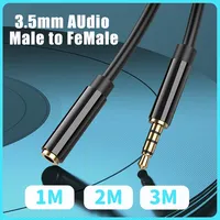 【Fast Delivery】1M 2M 3M Audio Cable Extension Cable 3.5mm Aux Cable Cord Male To Female With Mic For Phone/Pc/Laptop