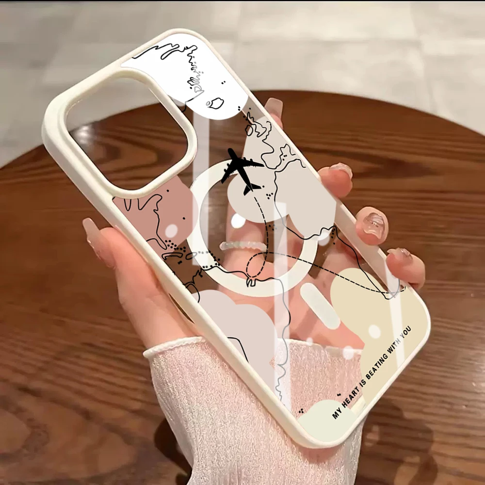 Travel Around the world Clear Case For iPhone 17 16 11 15 14 Pro Max 13 12 Plus Cases For Magsafe Wireless Charing Drop Coque