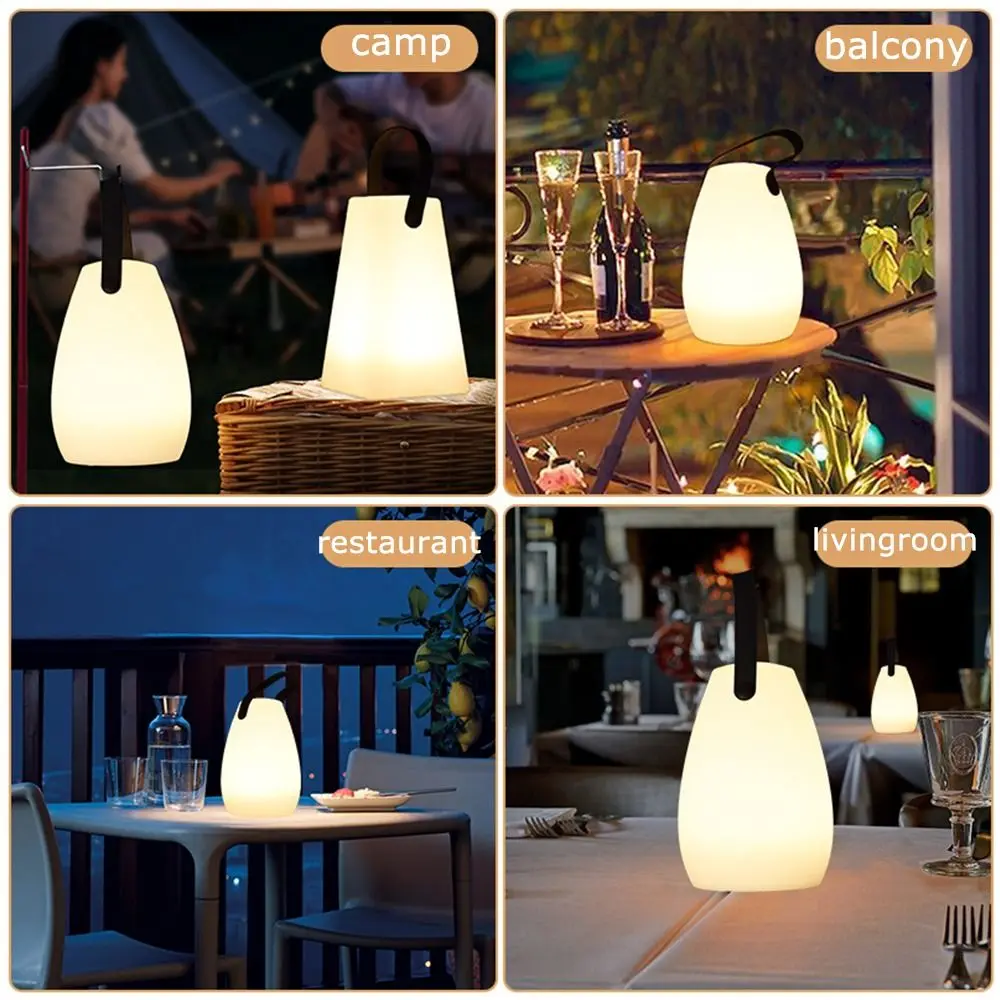 16 Colors Night Light Portable Waterproof Camping Lamp LED Soft Light Smart Remote Control Cordless Table Lamp