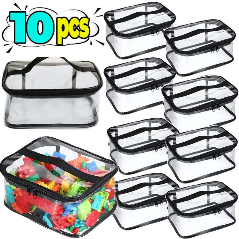 防水大型 PVC 収納袋クリアトラベルオーガナイザーバッグ化粧品ポーチ再利用可能なおもちゃの収納袋ビルディングブロックパズル用