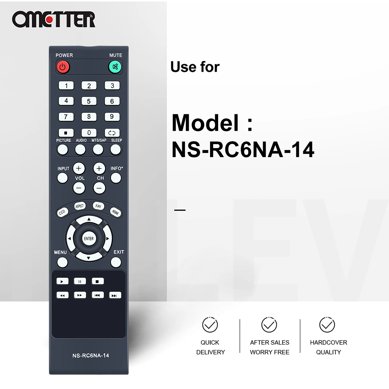 NS-RC6NA-14 misura per telecomando TV Insignia NS-24E40SNA14 NS-32D20SNA14 muslimexayp 24 "LED