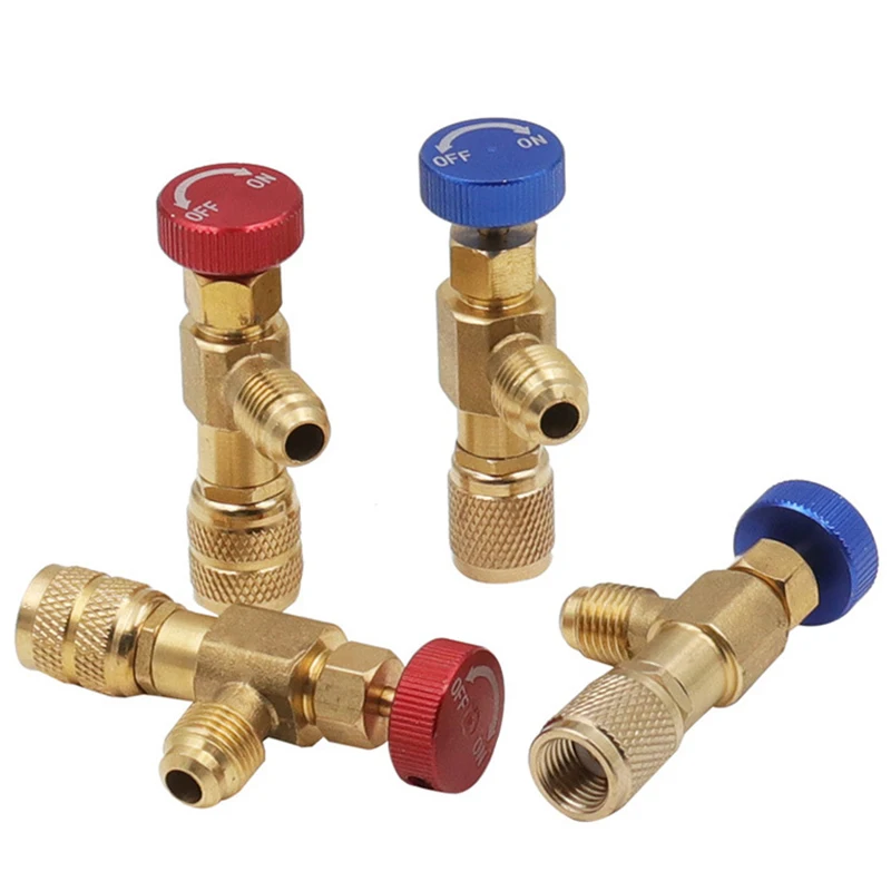 Liquid Safety Valve R410A R22 Air Conditioning Refrigerant 1/4 "Safety Adapter Air Conditioning Repair And Fluoride Safety Valve