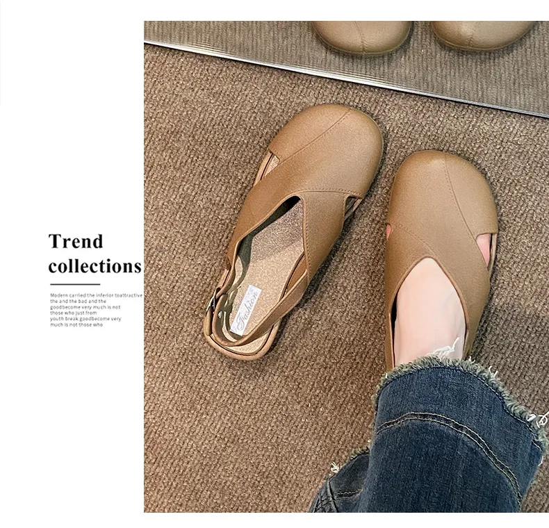 2026 Neue Damen Römersandalen mit geschlossener Zehenpartie im französischen Feen-Stil für den Sommer – Outdoor Damen Römerslides – Detail 14